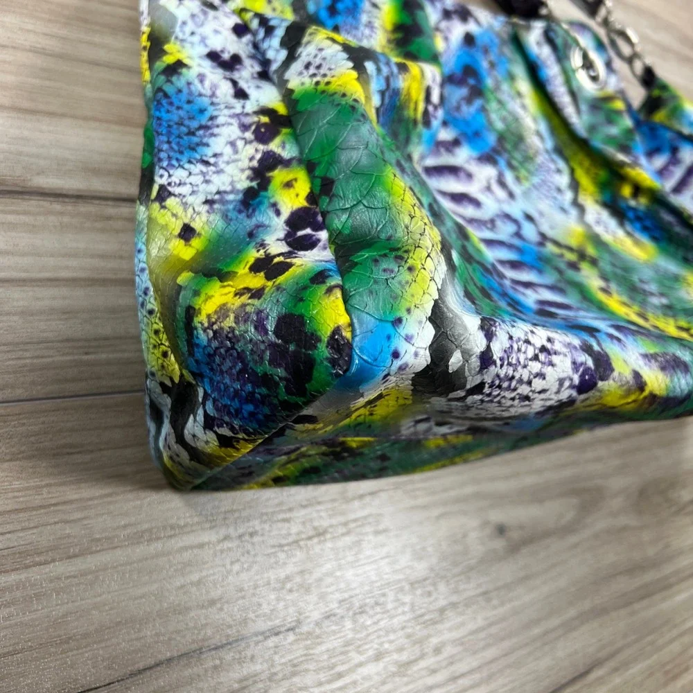 Cynthia Rowley Snakeskin Print Hobo Bag Faux Leather with Strap